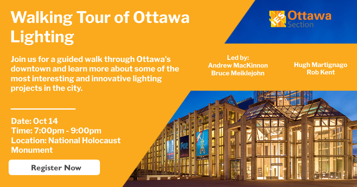 Guided Walk of Ottawa Lighting October 14 from 7-9 pm